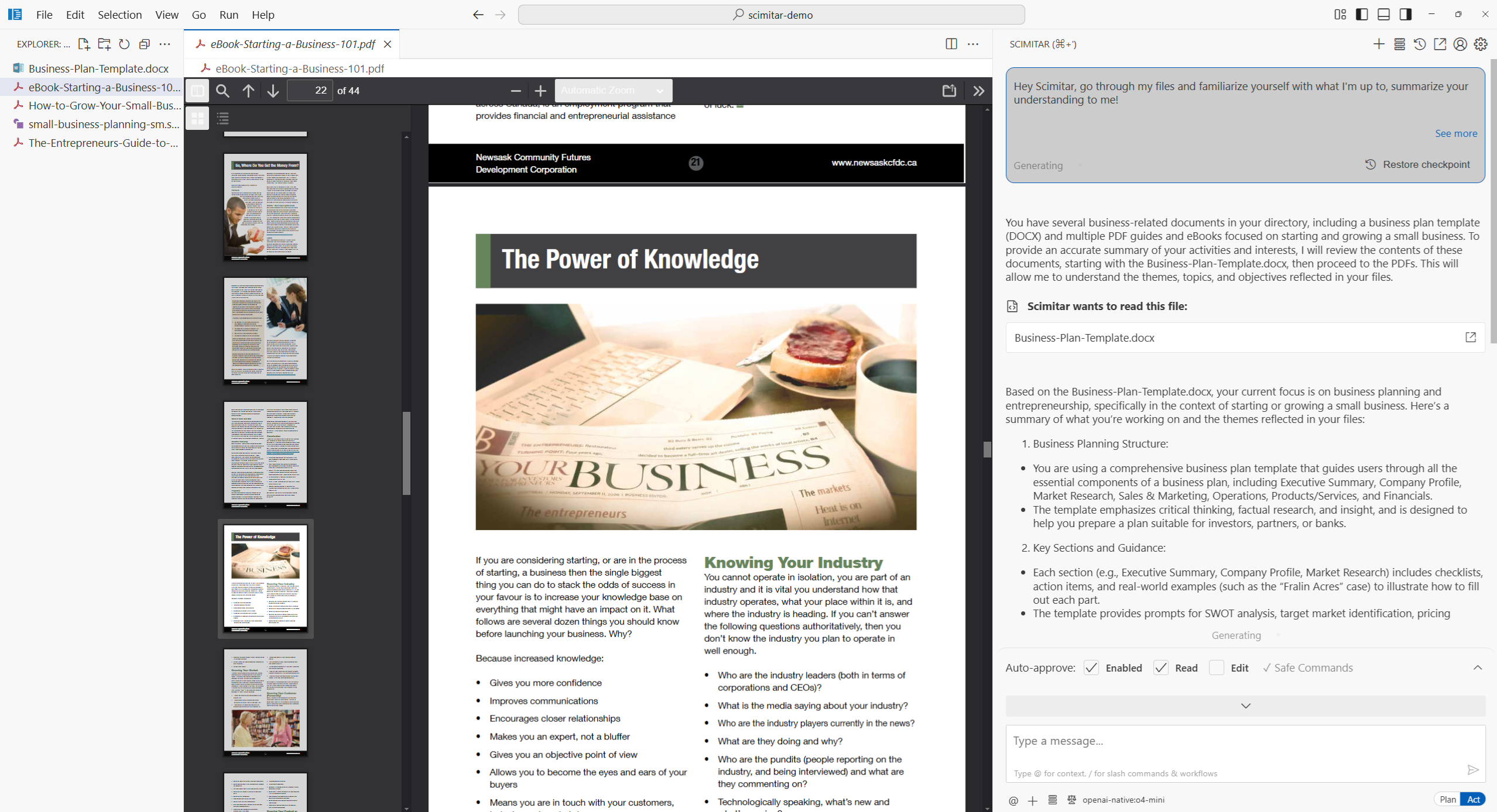 Scimitar showing connected data sources and context understanding